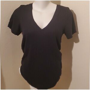 💗PINK Victoria's Secret Black Sheer V-Neck T-Shirt Size Large/L - Layering/Sleep